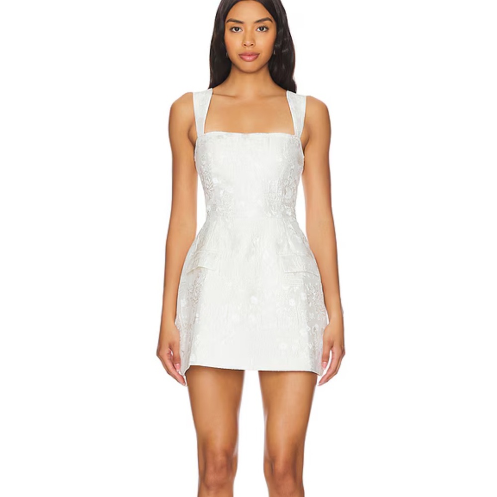 Amanda Uprichard White Brocade Mini Dress